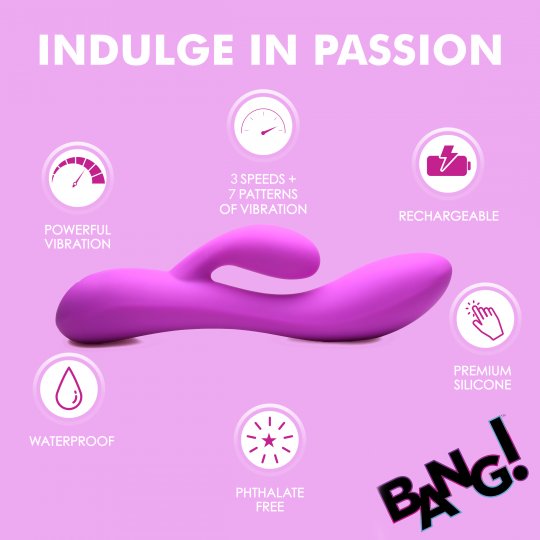 10X Flexible Silicone Rabbit Vibrator - Purple