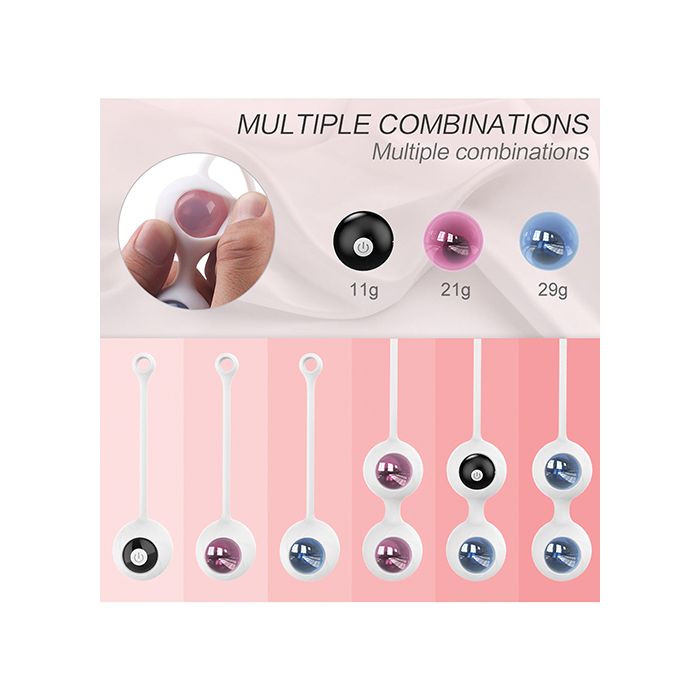 Freezer Ben Wa Ball Remote Control Kegel Ball Exercises Set - White