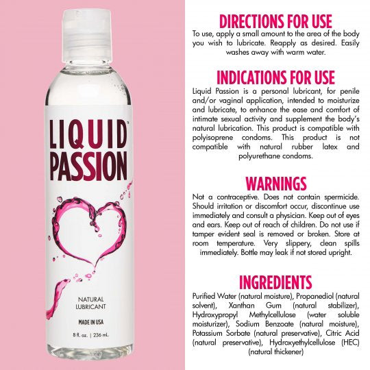 Liquid Passion Natural Lubricant - 8oz
