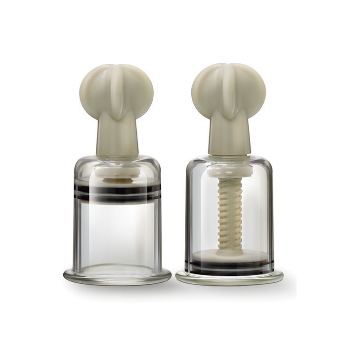 Clit & Nipple Large Twist Suckers - Clear Set of 2