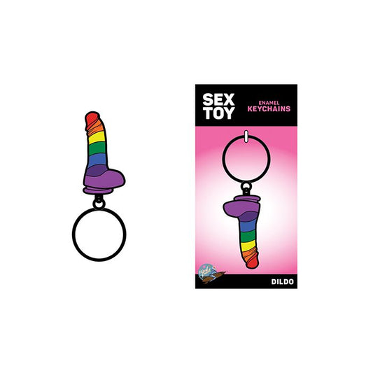 Toy Pride Dildo Keychain - Rainbow